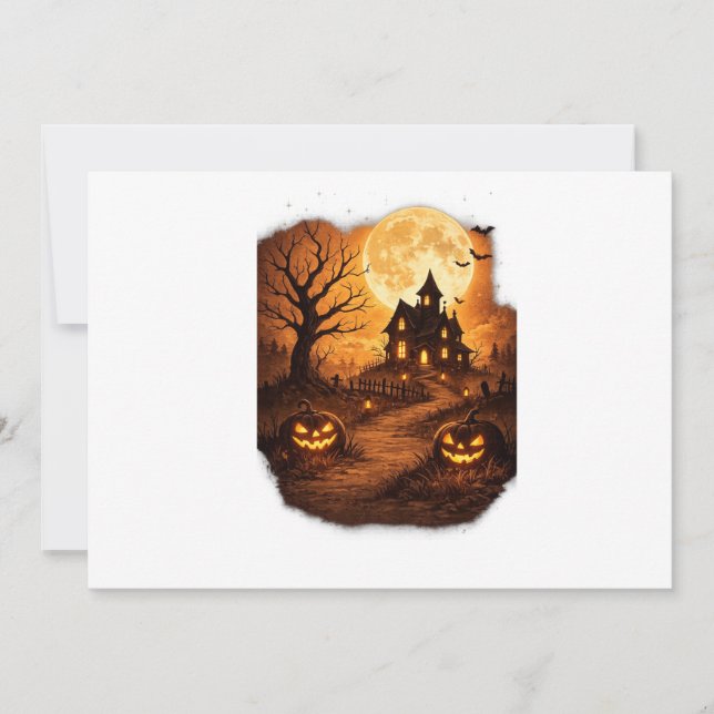 Spooky Haunted House Halloween  Invitation (Front)