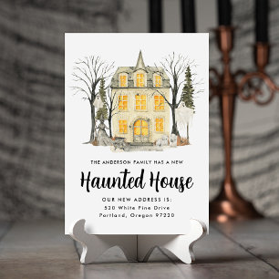 Spooky Haunted House Halloween Moving Announcement