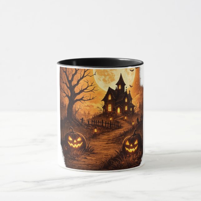 Spooky Haunted House Halloween  Mug (Center)
