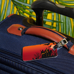 Spooky Haunted House Halloween Night Luggage Tag