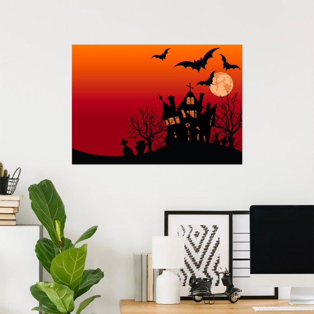 Spooky Haunted House Halloween Night  Poster (Creator Uploaded)