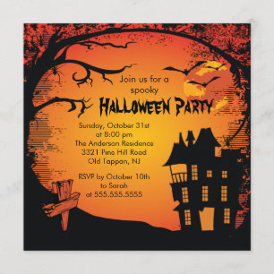 Spooky Haunted House Halloween Party Invitation