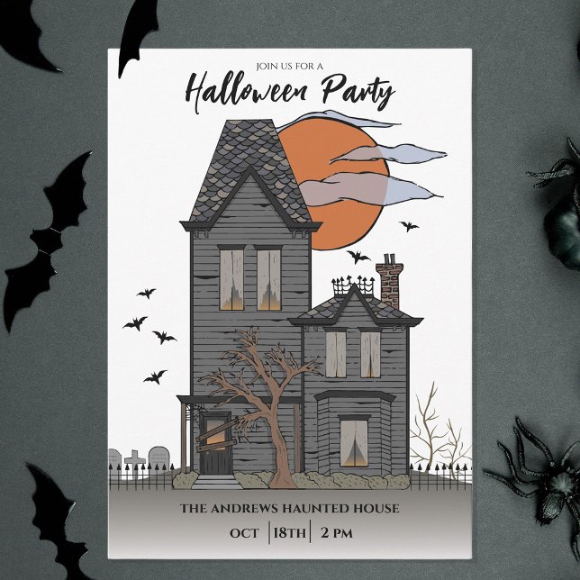 Spooky Haunted House Halloween Party Invitation (Creator Uploaded)