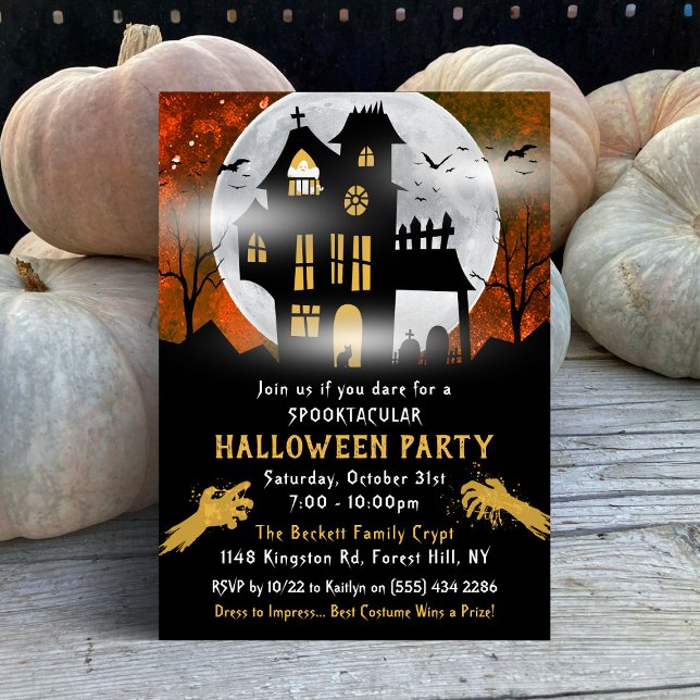 Spooky Haunted House Halloween Party Invitation (Creator Uploaded)