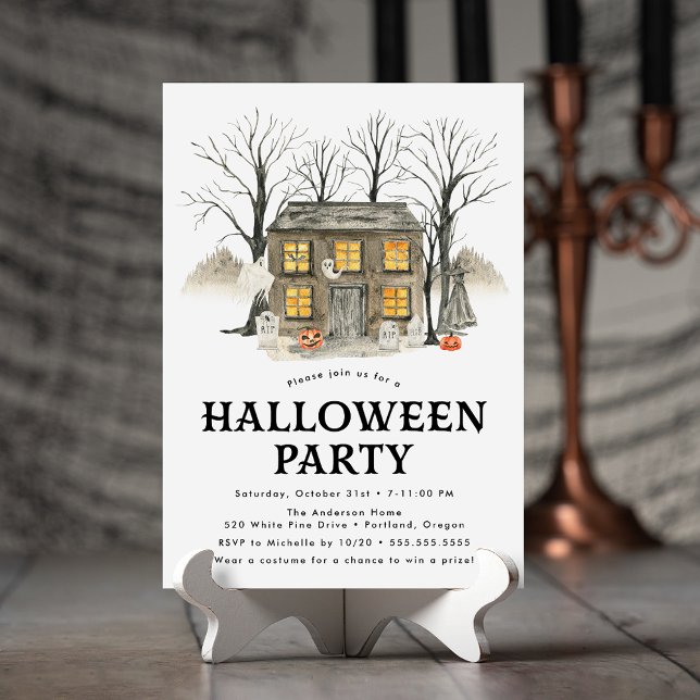 Spooky Haunted House Halloween Party Invitation (Creator Uploaded)