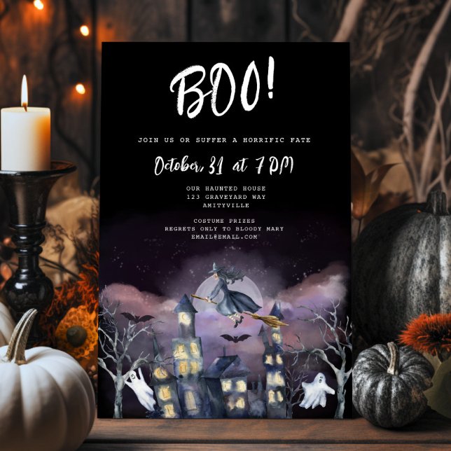 Spooky Haunted House Halloween Party Invitation  (Creator Uploaded)