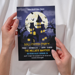 Spooky Haunted House Halloween Party Invitation