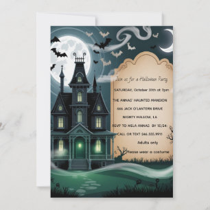 Spooky Haunted House Halloween Party Invitation