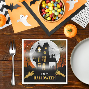 Spooky Haunted House Halloween Party Napkin