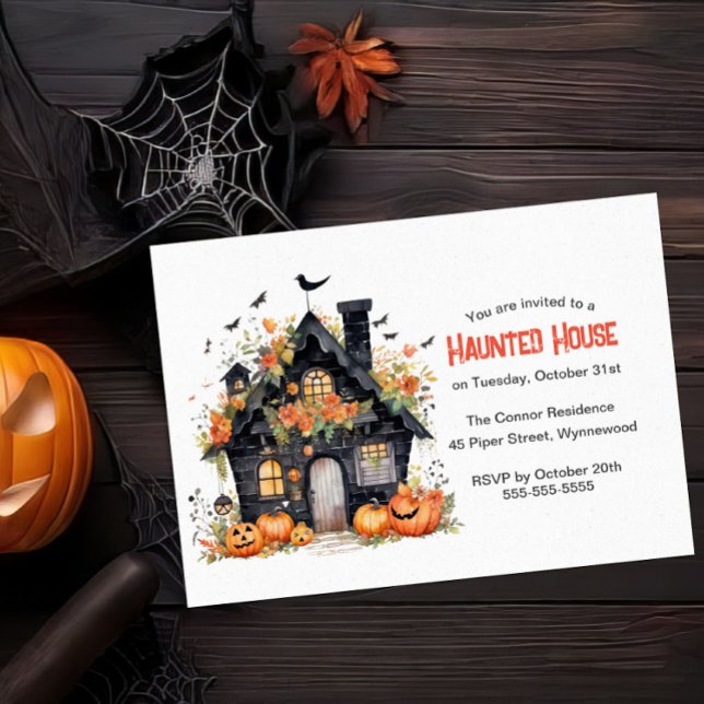 Spooky Haunted House Halloween Party - Pumpkins  Invitation (Creator Uploaded)