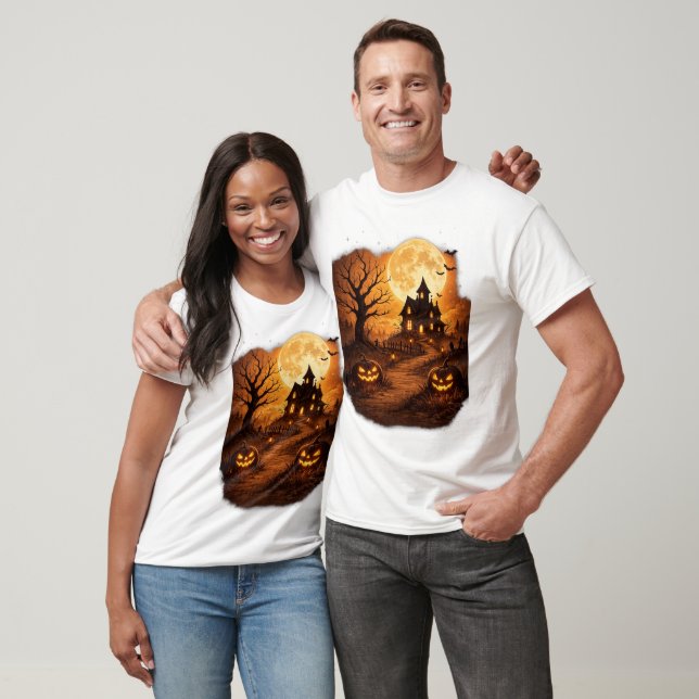 Spooky Haunted House Halloween  T-Shirt (Unisex)