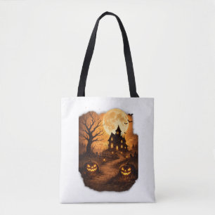 Spooky Haunted House Halloween Tote Bag