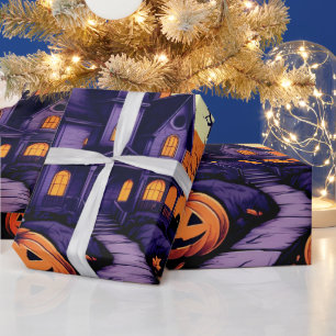 Spooky Haunted House Halloween Wrapping Paper
