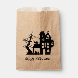 Spooky haunted house. Happy Halloween Kids treats Favour Bags