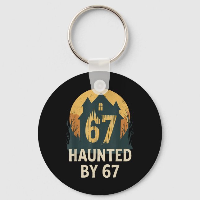Spooky Haunted House Meme 67 Funny Math Humor 6x7  Key Ring (Front)