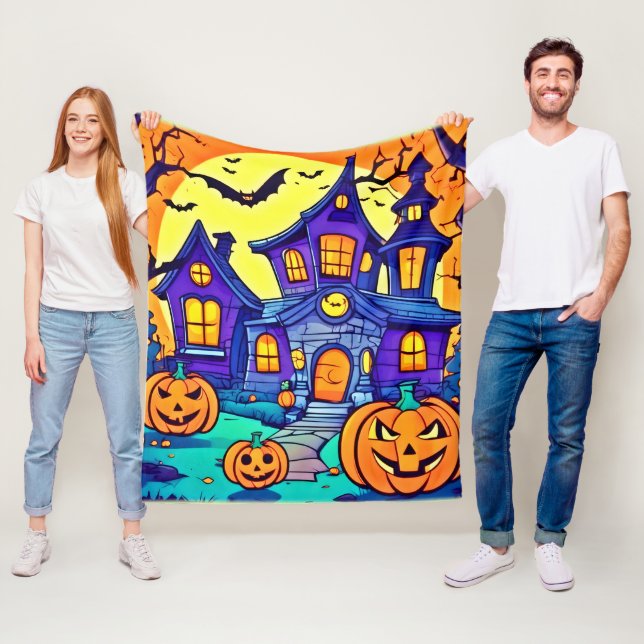Spooky Haunted Mansion Art Fleece Blanket (In Situ)