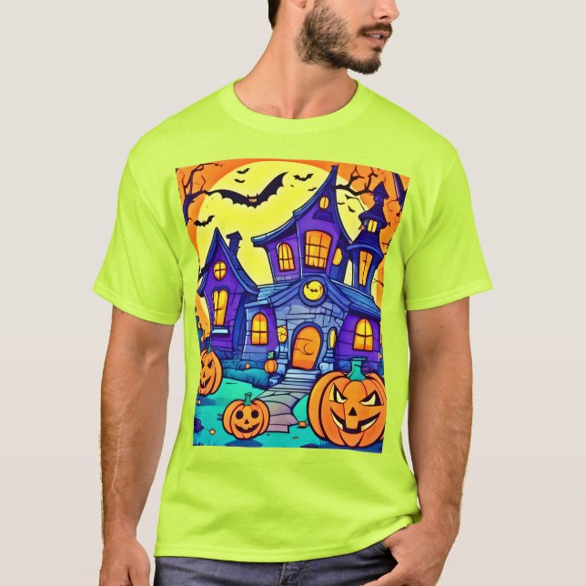 Spooky Haunted Mansion Art T-Shirt (Front)