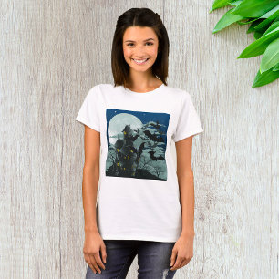 Spooky Haunted Mansion Bats Full Moon T-Shirt