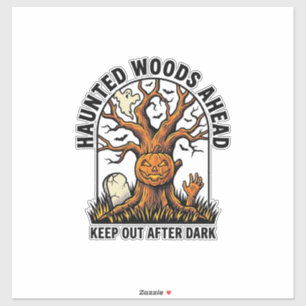 Spooky Haunted Tree Vintage Halloween Warning Shir