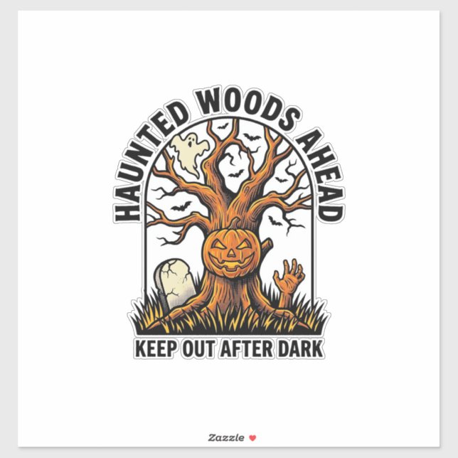 Spooky Haunted Tree Vintage Halloween Warning Shir (Sheet)