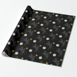 Spooky Headless Horseman Sleepy Hollow Halloween Wrapping Paper