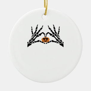 Spooky Heart Hands Dark Gothic Tone Ceramic Tree Decoration