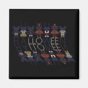 Spooky Horror Stick Cross Halloween Monsters Magnet