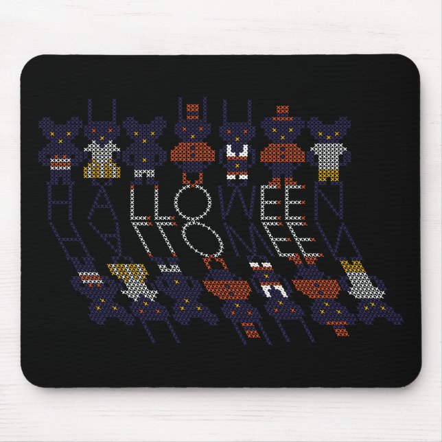 Spooky Horror Stick Cross Halloween Monsters Mouse Pad (Front)
