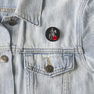 Spooky Horse-riding Skeleton Cowboy 3 Cm Round Badge