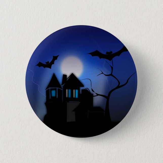 Spooky House 6 Cm Round Badge (Front)