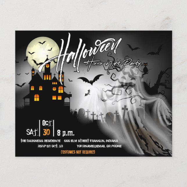 Spooky House Halloween Party Invite Flyer (Front)