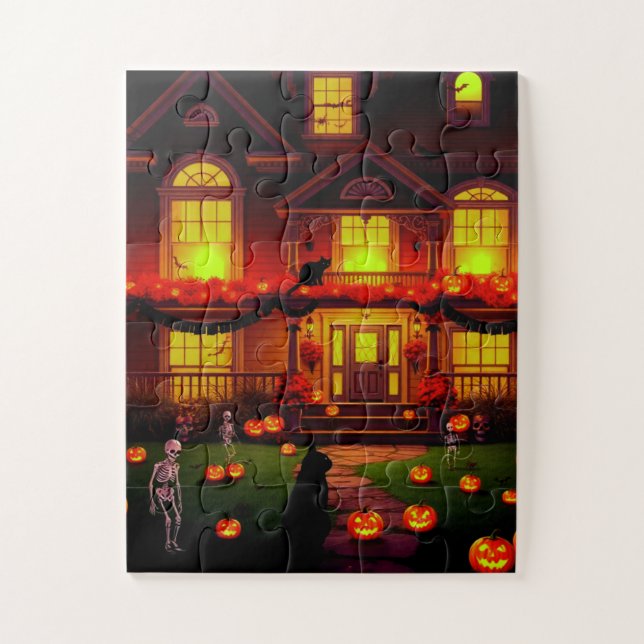 Spooky House on Halloween Night Jigsaw Puzzle (Vertical)