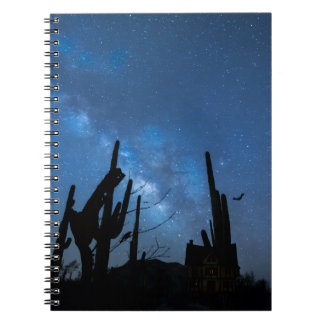 Spooky House & Starry Blue Night Notebook