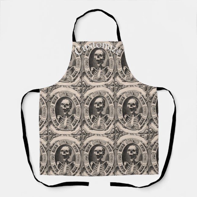 Spooky Human Skull Thunder_Cove Apron (Front)