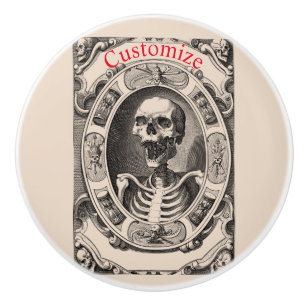 Spooky Human Skull Thunder_Cove Ceramic Knob