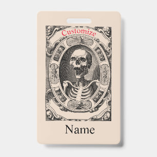 Spooky Human Skull Thunder_Cove ID Badge