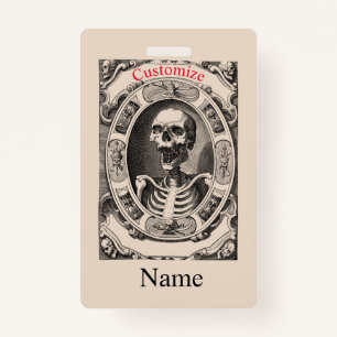 Spooky Human Skull Thunder_Cove ID Badge