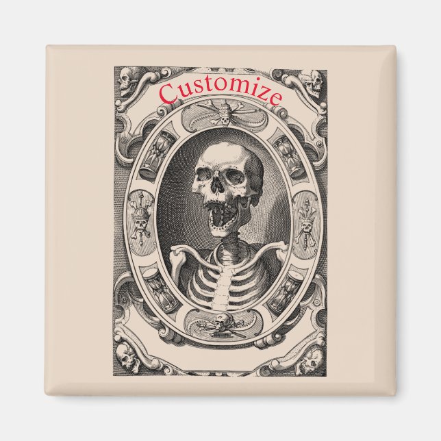 Spooky Human Skull Thunder_Cove Magnet (Front)