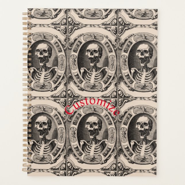 Spooky Human Skull Thunder_Cove  Planner (Front)