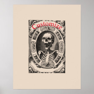 Spooky Human Skull Thunder_Cove  Poster