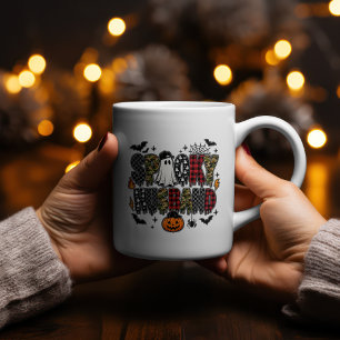 Spooky Husband Halloween Camo Plaid Mixed Coffee Mug