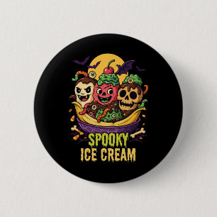 Spooky Ice Cream Dessert Halloween Design 6 Cm Round Badge