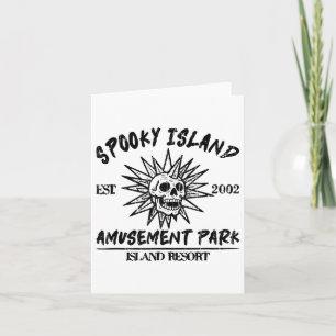 Spooky Island Amusement Park, Disco Skull, Hallowe Card