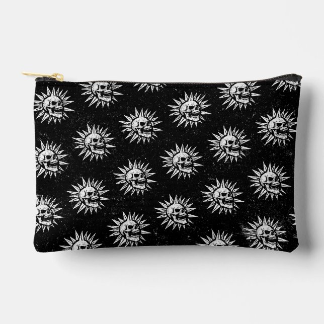 Spooky Island Est 2002 Amusement Park Skull Accessory Pouch (Front)