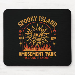 Spooky Island Est 2002 Amusement Park Skull Hallow Mouse Pad