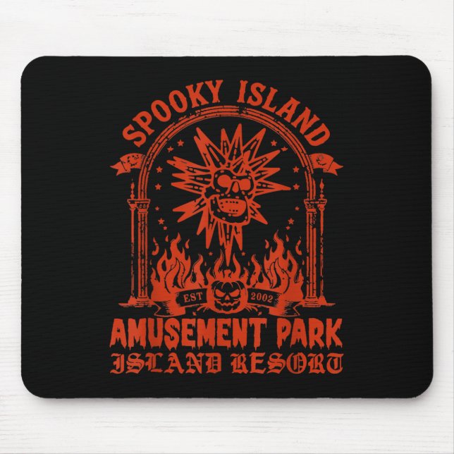 Spooky Island Est 2002 Amusement Park Skull Hallow Mouse Pad (Front)