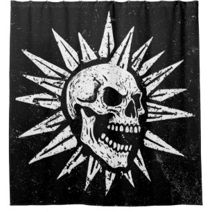 Spooky Island Est 2002 Amusement Park Skull Shower Curtain
