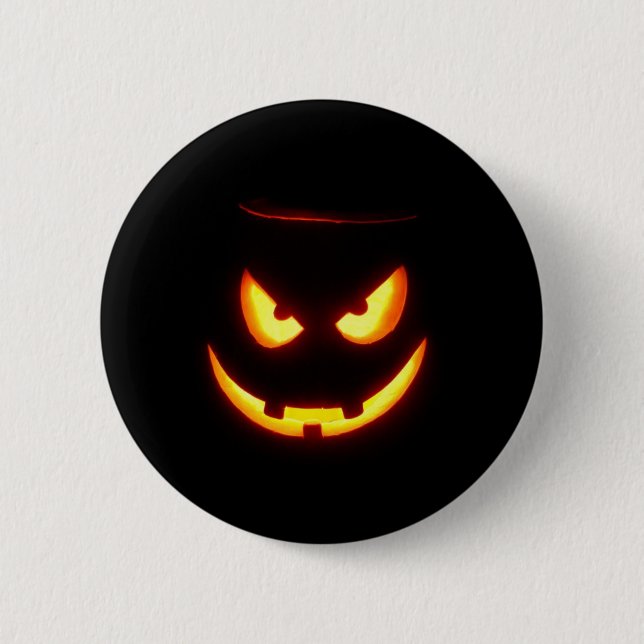 Spooky Jack O Lantern 6 Cm Round Badge (Front)