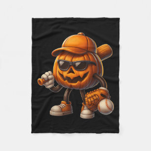 Spooky Jack O Lantern Baseball Halloween Costumes  Fleece Blanket