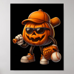 Spooky Jack O Lantern Baseball Halloween Costumes  Poster
